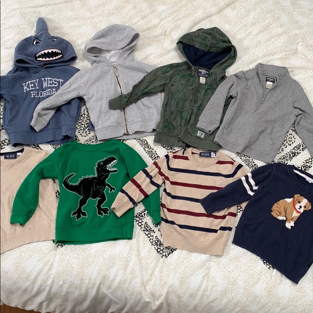 10 piece lot boys 3T, sweaters and hoodies